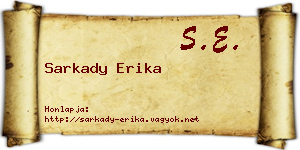 Sarkady Erika névjegykártya
